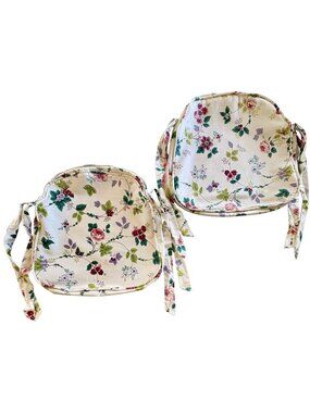 Waverly Valley Trail Rose Cottage Chair Pad Cushion Covers 16 x 16 Set Of Two
